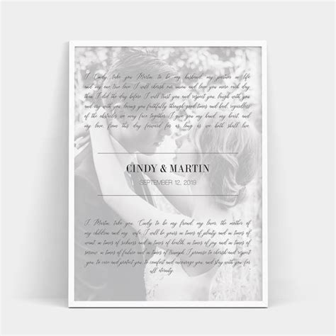 Personalized Wedding Vows Keepsake | Wedding Vows