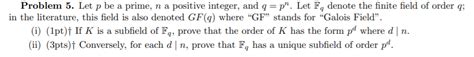 Solved Problem 5 Let P Be A Prime N A Positive Integer