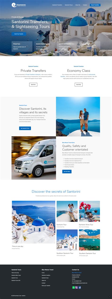 Blue Waves Travel | Travel agency website, Travel website design