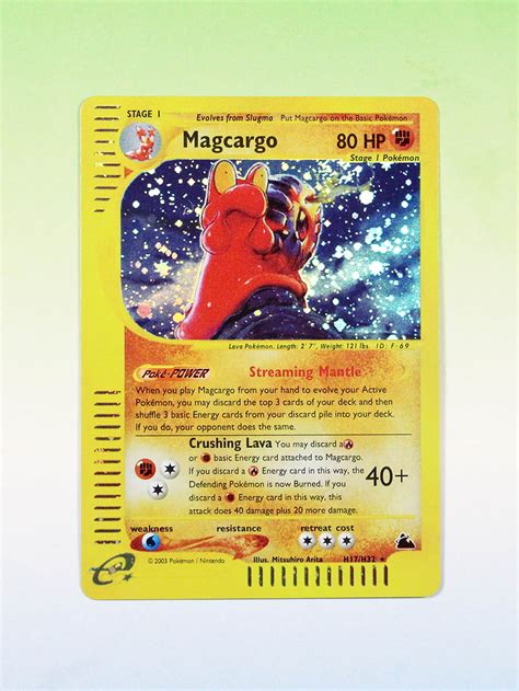 Pokemon Proxy Cards First Edition Foil E Card Magcargo Skyridge Sk