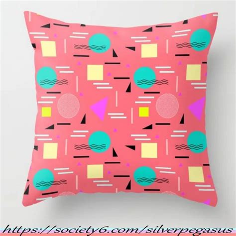 Stylish Memphis Throw Pillow With Vibrant Geometric Shapes Shop Now