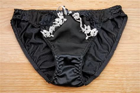 VINTAGE JAPANESE NYLON Shiny Slippery Pretty Black Bikini Butterfly Panty Small PicClick CA