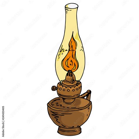 Kerosene Lamp Oil Lamp Vector Illustration Of A Kerosene Lamp Stock