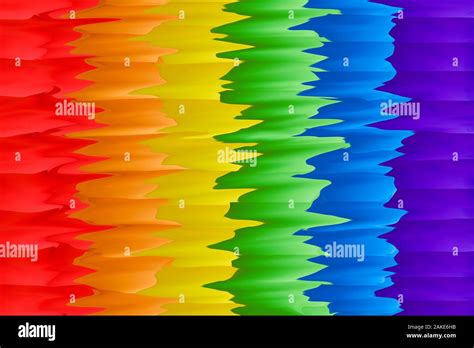 Motion Blurred Picture Of A Gay Rainbow Flag During Pride Parade Concept Of Lgbt Rights Stock