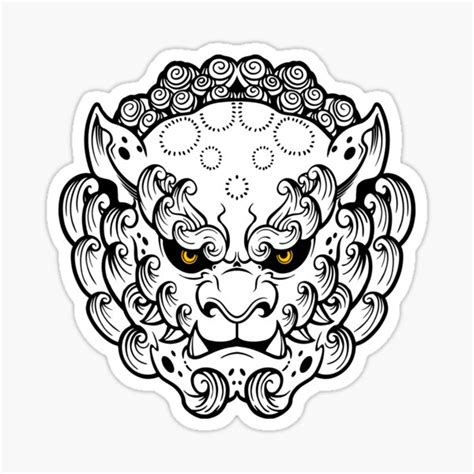 Komainu Foo Dog Sticker For Sale By Kumabushi Redbubble
