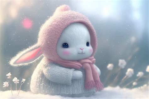 Hd Wallpaper Ai Art Animals Rabbits Snow Winter Illustration