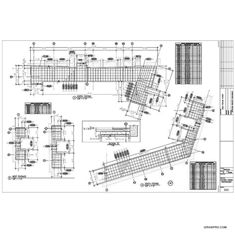 Reinforcing placement layout, Details and Rebar schedule. (Footings ...