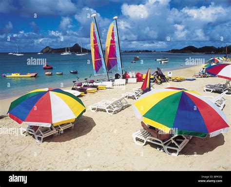 Reduit Beach, St Lucia, Caribbean Stock Photo - Alamy