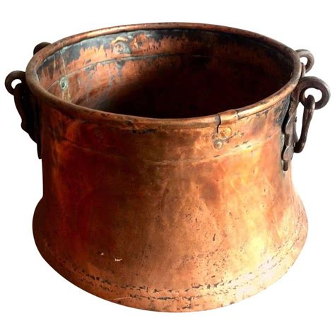 Late Victorian Hand Hammered Copper Cauldron Pot Vintage Copper Pots