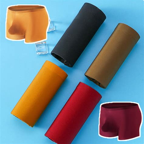 Mens Underwear Boxers Ice Silk Convex Sexy Breathable Mens Boxer Shorts Au Ebay