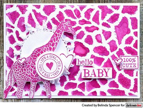 Card By Belinda Spencer Using Darkroom Door Giraffe Background Stamp