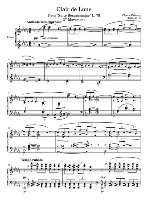악보 > C. Debussy (드뷔시) - Clair de Lune (달빛) by JUNPIN