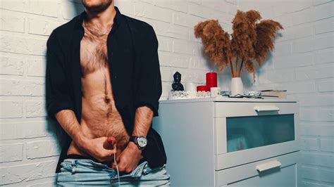 The Handsome Man Jerks Off On Camera And Cums Loudly Splashing The Floor With His Sperm 4k Gay