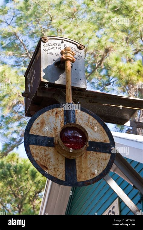 Antique Railroad Crossing Signal Stock Photo Alamy