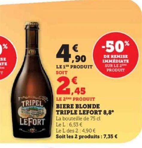 Promo Bière Blonde Triple Lefort 8 8 chez Hyper U iCatalogue fr