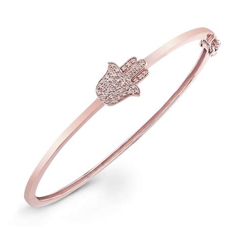 14k Rose Gold Hamsa Bangle