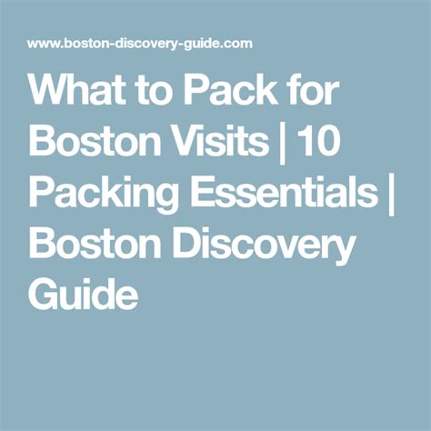 What To Pack For Boston Visits 10 Packing Essentials Boston