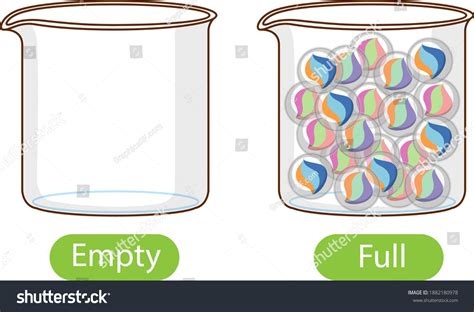 words empty full illustration stock vector royalty