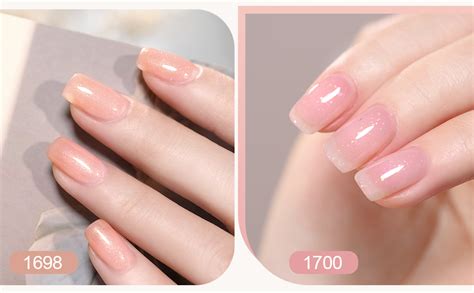 Amazon GAOY Shimmer Gel Nail Polish Set Pink Nude Beige Apricot