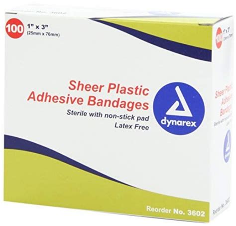 Dynarex Adhesive Strip X Plastic Rectangle Sheer Sterile Ea