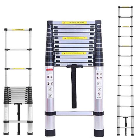 Telescopic Ladder Blue Telescoping Ladder With Hooks Extendable