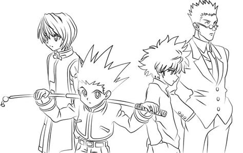 Kurapika Gon Killua And Leorio Coloring Page X Hunter Coloring Page Porn Sex Picture