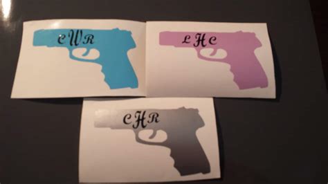 Gun Vinyl Decals Gun Decals With Initials Gun Stickers Etsy