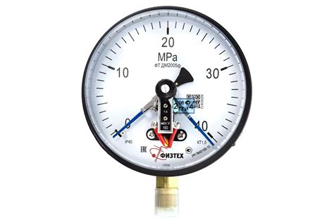 Манометр ПО Физтех, АО ДМ2005ф исп V 0-40 МПа кт.1,5 d.160 IP40 M20*1,5 ...