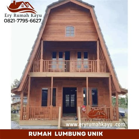 Rumah Lumbung 2 Lantai 5x10m Rumah Kayu Knock Down