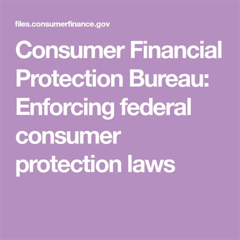 Consumer Financial Protection Bureau Enforcing Federal Consumer