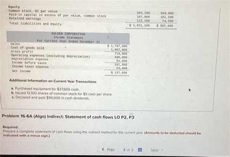 Solved Exercise 16 4 Algo Indirect Cash Flows From