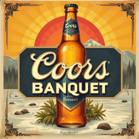 Vintage Coors Banquet Beer Poster Stable Diffusion Online