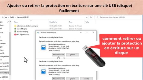 Comment retirer ou ajouter la protection en écriture sur une clé USB