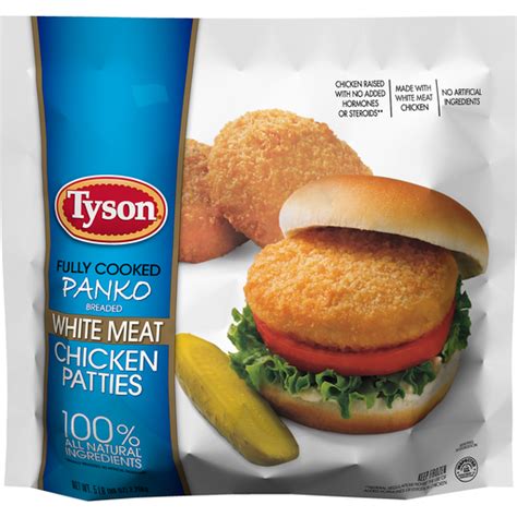 Tyson® All Natural White Meat Panko Breaded Chicken Patties 5 Lb Frozen Shop Food