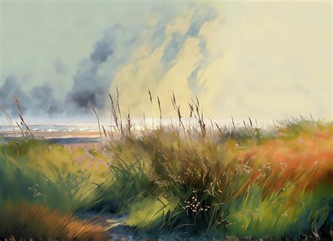 Beach Grasses Watercolor Painting by Deborah Pabodie - Fine Art America