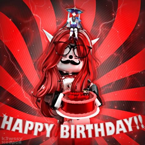 Happy Birthday Girl In Red Korblox Roblox Gfx In 2024 Happy Birthday