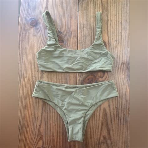 Mikoh Swim Mikoh Green Bikini Wailua Top Medium Bondi 2 Bottoms