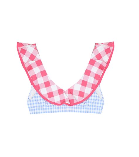 Top De Bikini Piana De Cuadros Vichy En Multicolor Marysia Bumby Mytheresa