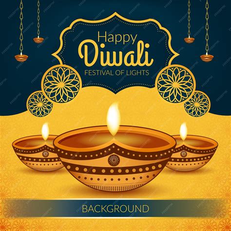 premium vector diwali background festival template  burning diya