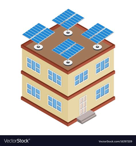 House With Solar Panel On Roof Royalty Free Vector Image