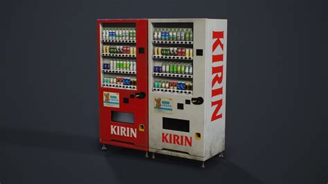 D Model Japanese Vending Machine Pbr Game Ready Vr Ar Low Poly