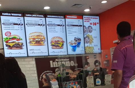 Menu Em Burger King Drive Thru Restaurante S O Paulo Av Ragueb Chohfi