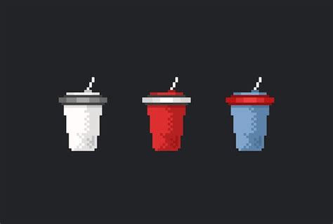 Premium Vector Drink Cup In Pixel Art Style