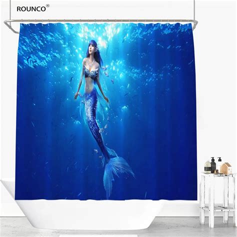 Marine Mermaid Design Shower Curtain 100 High Quality Polyester