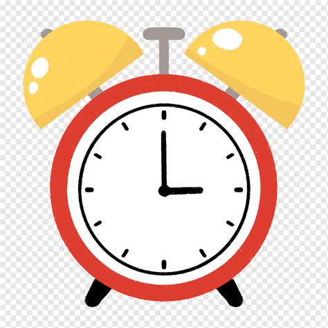 желтый и красный будильник, png | PNGWing