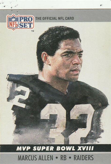 Marcus Allen 18 Prices 1990 Pro Set Super Bowl Mvp Football Cards