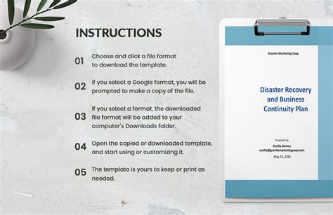 Disaster Recovery And Business Continuity Plan Template In Word Pdf