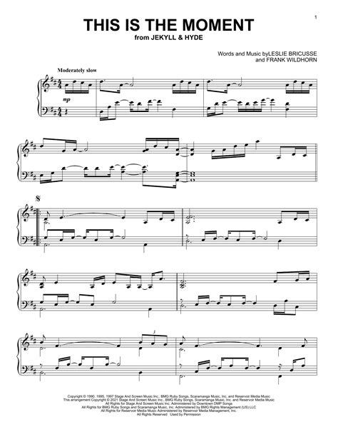 This Is The Moment From Jekyll And Hyde By Leslie Bricusse Sheet Music