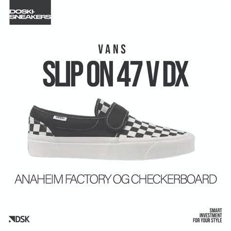 Jual Vans Slip On 47 V DX Anaheim Factory OG Checkerboard 100 Original