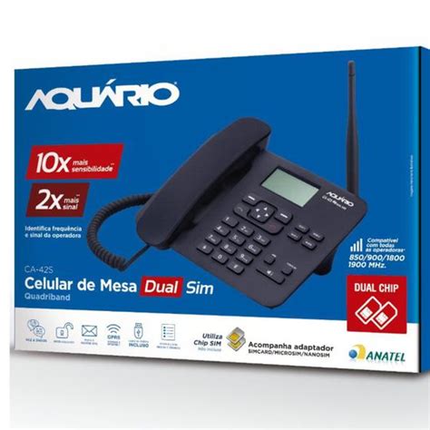 Telefone Celular Rural Fixo Mesa Dual Chip CA 42S Aquario No Magalu